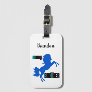 Middelgrote paardenfok bagagelabel