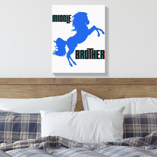 Middelgrote paardenfok canvas afdruk (Insitu (Slaapkamer))