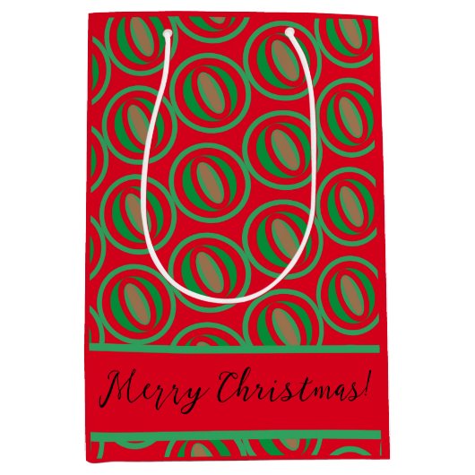 Middelgrote rode/groene cadeautas (Voorkant)