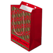 Middelgrote rode/groene cadeautas (Achterkant Gekanteld)