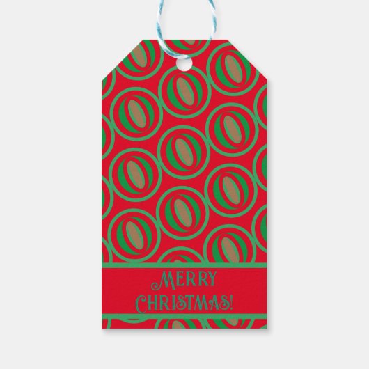 Middelgrote rode/groene cadeautas cadeaulabel (Achterkant)