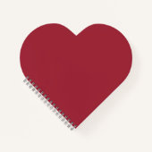 Middelgrote rode, vaste, halfwitte kleur, hartvorm notitieboek (Voorkant)