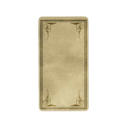 Middelgrote verticale Fancy hoeken Apothecary Labe Etiket (Voorkant)