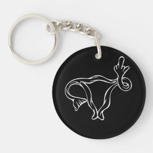 Middelgrote vingers Uterus Pro-keuze Sleutelhanger