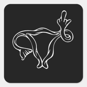 Middelgrote vingers Uterus Pro-keuze Vierkante Sticker