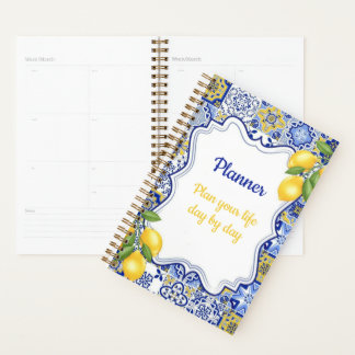 Middellandse Citroen Blauw & Wit Planner