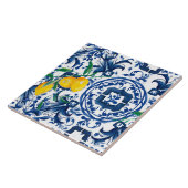 Middellandse-tegels, majolica, blauwe tegels, citr tegeltje (Zijkant)