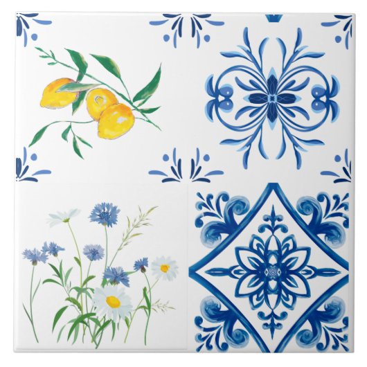 Middellandse-tegels, Siciliaanse tegels, majolica Tegeltje (Voorkant)