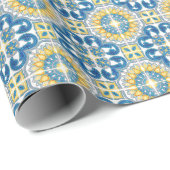 Middellandse Zee Italië Blauwe Tegels Bruidsdouche Cadeaupapier (Rol Hoek)