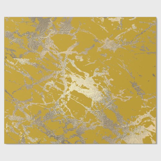 Middellandse Zee-Lemon Foxier Gold Marble Shiny Gl Cadeaupapier (Vlak)