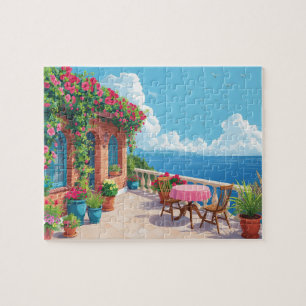Middellandse Zee terras oceaanzicht kustkunst Legpuzzel