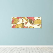 Middellandse ZeePanoramische kaart Canvas Afdruk (Insitu (Houten vloer))