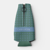 Middellange lijn Kunstpatroonpatroon Groen Blauw o Flesjeskoeler (Achterkant)