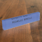 Middelmatige blauw-kleurenminimalistisch laagje ve naambordje (Zijkant)