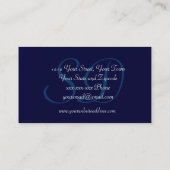 Middelnacht blauw en Witte Damask Custom Monogram Visitekaartje (Achterkant)