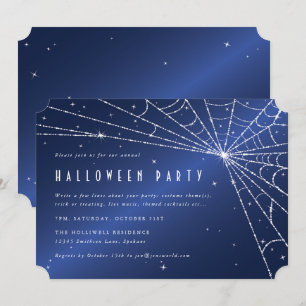 Middelnacht Blue Diamond Spider Web Halloween Part Kaart