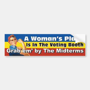 MIDDELS EEN VROUWENPLAATS BUMPERSTICKER