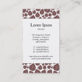 Middelste band - bladeren - donkerbruin op wit visitekaartje (Achterkant)