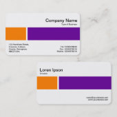 Middelste band - Twee Tonen 02 - Oranje en Paars Visitekaartje (Voorkant / Achterkant)