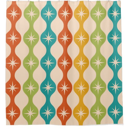 Middelste centraalrek in het ogeenpatroon douchegordijn (Voorkant)