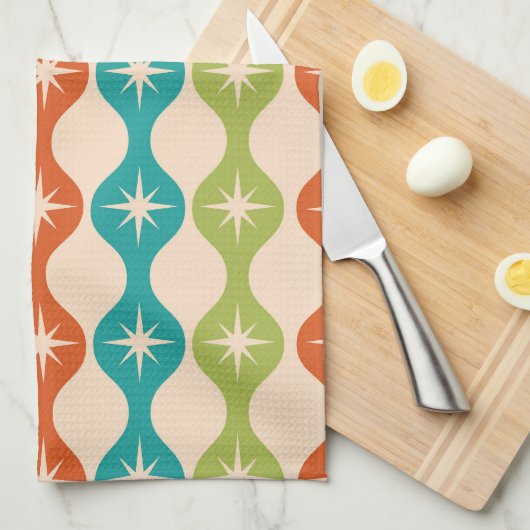 Middelste centraalrek in het ogeenpatroon theedoek (Quarter Fold)