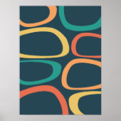 Middelste eeuw Modern Abstract geel, Oranje, Blauw Poster (Voorkant)