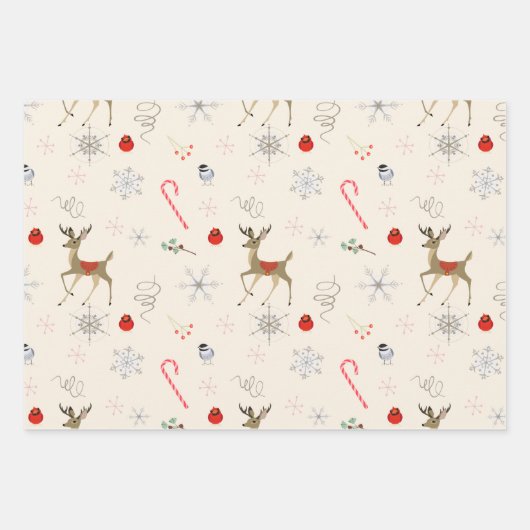 Middelste eeuw Modern | Retro Pink 1950's atoomtij Inpakpapier Vel (Voorkant)