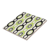 Middelste eeuw Moderne keten links zwart Chartreus Tegeltje (Zijkant)