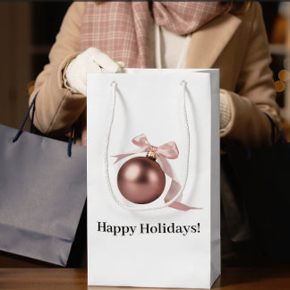 MIDDELSTE ROZE KERSTORNAMENT GIFT BAG MEDIUM CADEAUZAKJE