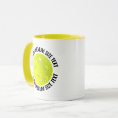 Middelste tekst GEEL Combo 11oz Aangepaste Pickleb Mok (Voorkant links)