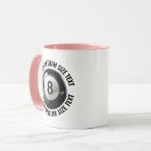 Middelste Tekst ROZE Combo 11oz Aangepaste 8 Bal Mok (Voorkant links)