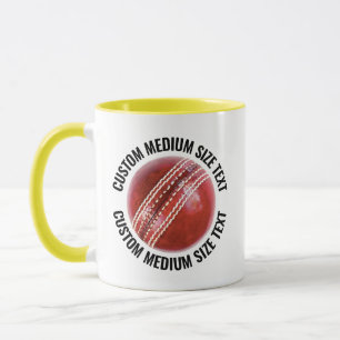 Middelste Text GEEL Combo 11oz Aangepaste Cricket Mok
