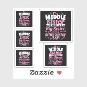 Middelste Zus Nieuwe Grote Zus 2024 Sticker