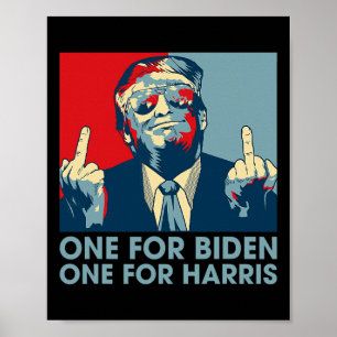 Middelvinger Biden Harris Republikeins Amerikaans  Poster