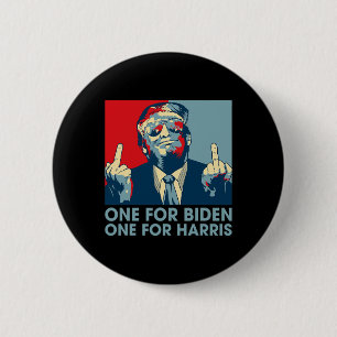 Middelvinger Biden Harris Republikeins Amerikaans  Ronde Button 5,7 Cm