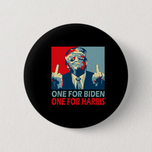 Middelvinger Biden Harris Republikeins Amerikaans  Ronde Button 5,7 Cm