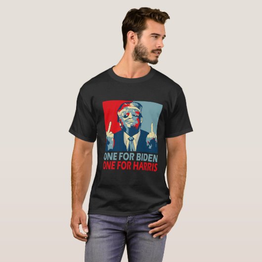 Middelvinger Biden Harris Republikeins Amerikaans T-shirt (Voorkant volledig)