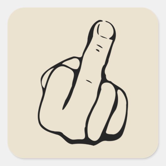 Middelvinger Comical Sticker (Voorkant)
