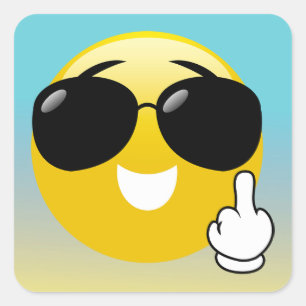 Middelvinger en zonnebrillen Emoji Ombre Stickers