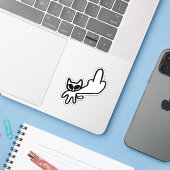 Middelvinger Meme Sticker (Laptop met iPhone)