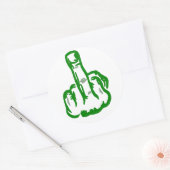 middelvinger ronde sticker (Envelop)