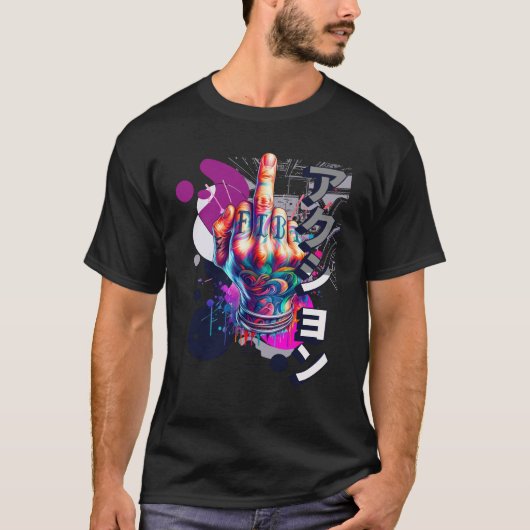 middelvinger t-shirt (Voorkant)