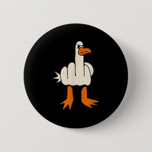 Middelvinger zeemeeuw, volwassen humor, grappig ge ronde button 5,7 cm