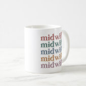 Middelvrouw Retro  Midwifery Gift Koffiemok (Voorkant rechts)