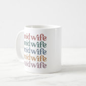 Middelvrouw Retro  Midwifery Gift Koffiemok (Voorkant links)