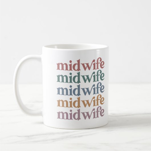 Middelvrouw Retro  Midwifery Gift Koffiemok (Links)