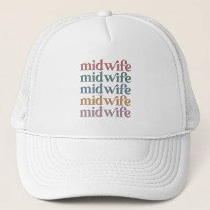 Middelvrouw Retro Midwifery Gift Trucker Pet
