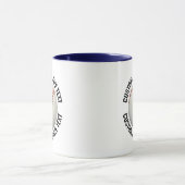 Middelzware Text NAVY BLAUWE Combo 11oz Aangepaste Mok (Midden)