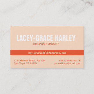 Midden aandacht oranje stripe roze professional visitekaartje