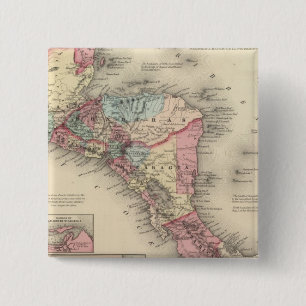 Midden-Amerika 5 Vierkante Button 5,1 Cm